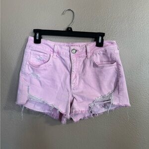 American Eagle shirts. Distressed. Size 10 super stretch x. Light pink.